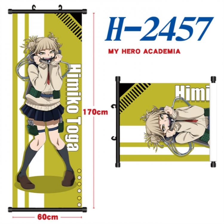 My Hero Academia Black plastic rod cloth hanging canvas painting Wall Scroll 60x170cm