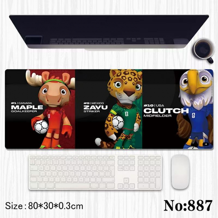 World Cup Anime peripheral computer mouse pad office desk pad multifunctional pad 80X30X0.3cm