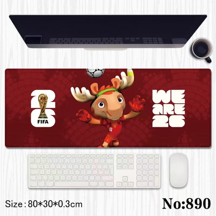 World Cup Anime peripheral computer mouse pad office desk pad multifunctional pad 80X30X0.3cm