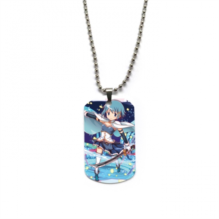 Magical Girl Madoka of the Magus Anime double-sided full color printed military brand necklace price for 5 pcs