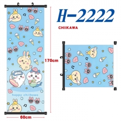  Chiikawa Black plastic rod cloth hanging canvas painting Wall Scroll 60x170cm