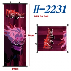 DANDADAN Black plastic rod cloth hanging canvas painting Wall Scroll 60x170cm