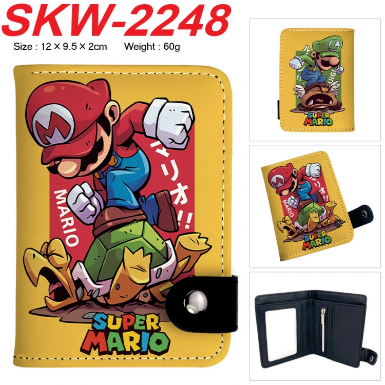 Super Mario Anime vertical button folding wallet 12X9.5X2CM 60g