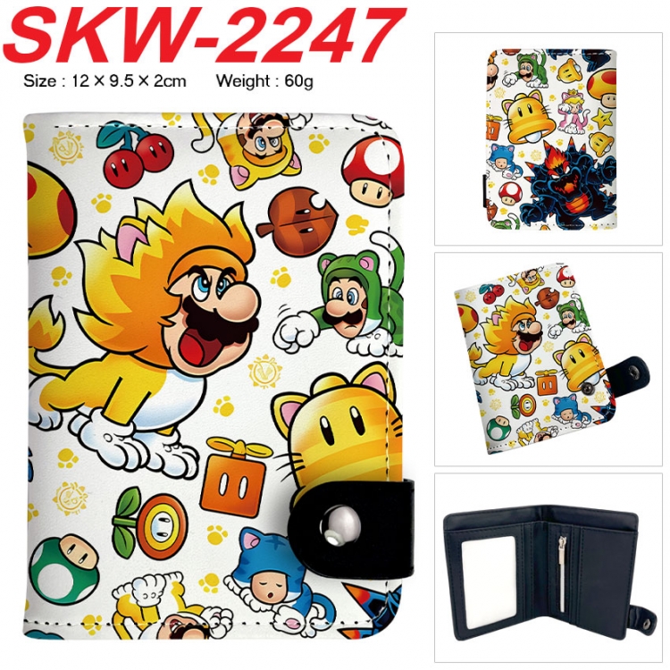 Super Mario Anime vertical button folding wallet 12X9.5X2CM 60g