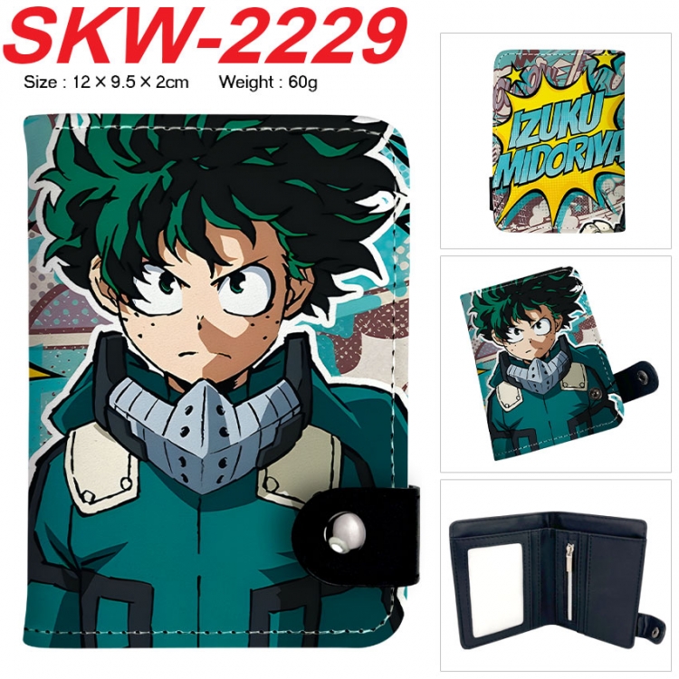 My Hero Academia Anime vertical button folding wallet 12X9.5X2CM 60g
