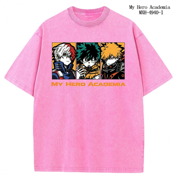 My Hero Academia Anime peripheral pure cotton washed and worn T-shirt from S to 2XL