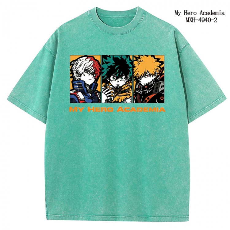 My Hero Academia Anime peripheral pure cotton washed and worn T-shirt from S to 2XL