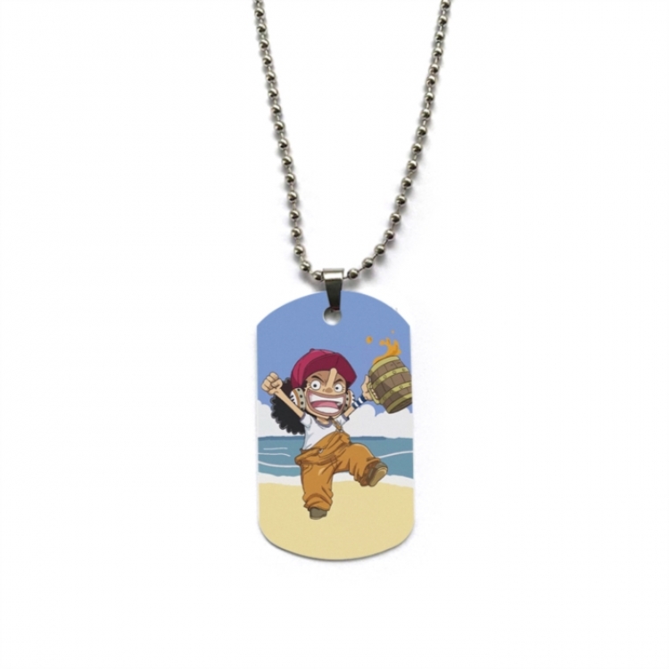 One Piece Anime double-sided full color printed military brand necklace price for 5 pcs