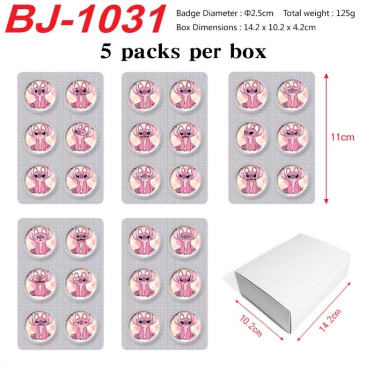 Lilo & Stitch Anime peripheral pill bar badge 25mm 5 packs per box