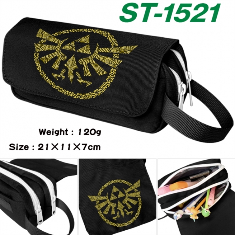 The Legend of Zelda Anime waterproof canvas portable double-layer pencil bag cosmetic bag 21x11x7cm
