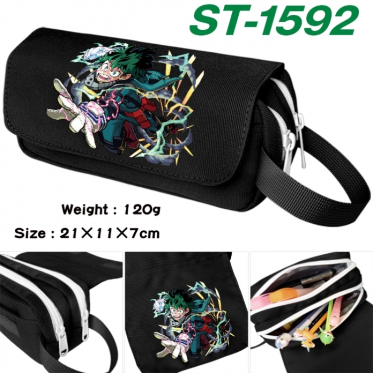 My Hero Academia Anime waterproof canvas portable double-layer pencil bag cosmetic bag 21x11x7cm