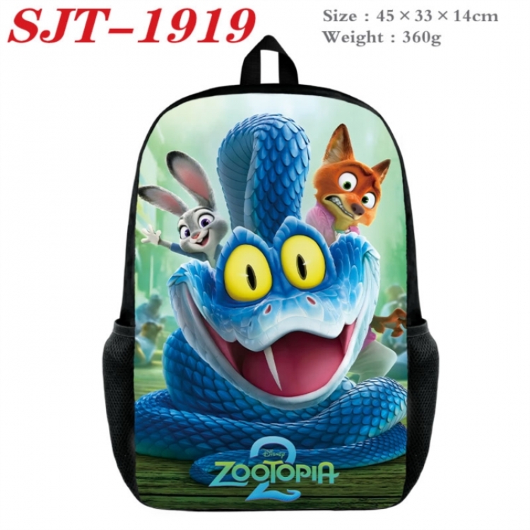 Zootopia Anime nylon canvas backpack student backpack 45x33x14cm