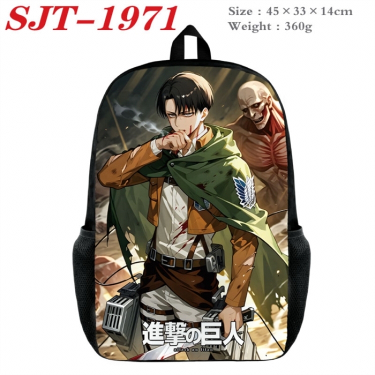 Shingeki no Kyojin Anime nylon canvas backpack student backpack 45x33x14cm