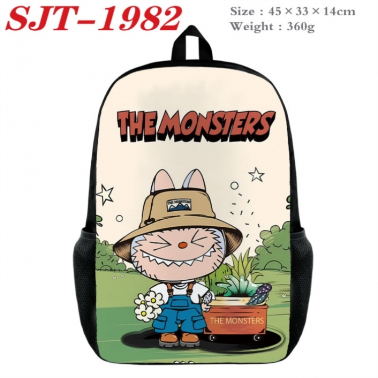 Labubu Anime nylon canvas backpack student backpack 45x33x14cm