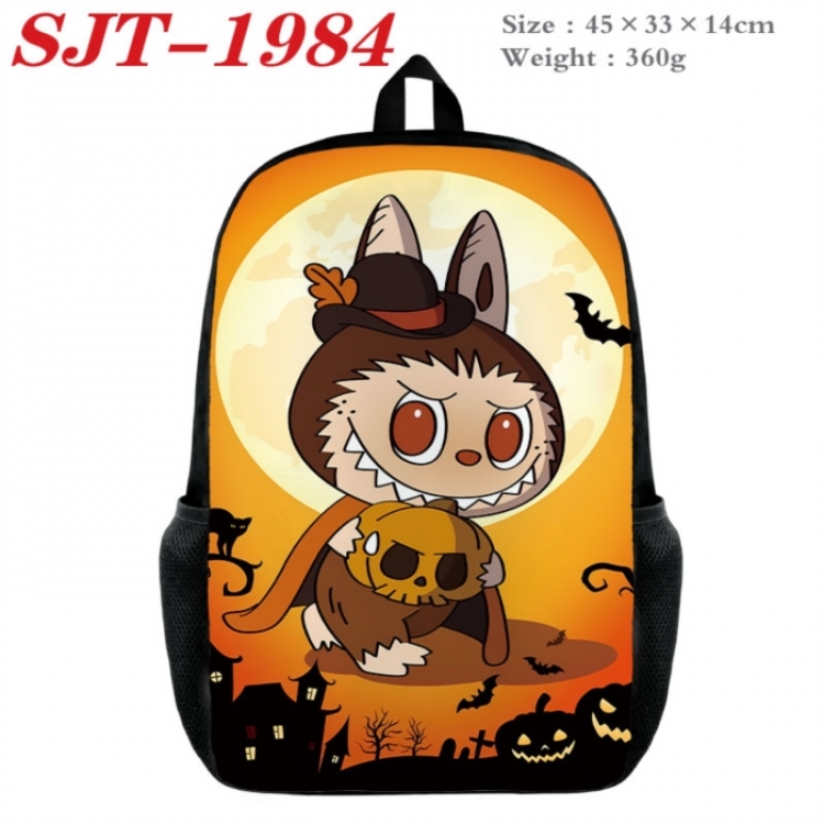 Labubu Anime nylon canvas backpack student backpack 45x33x14cm
