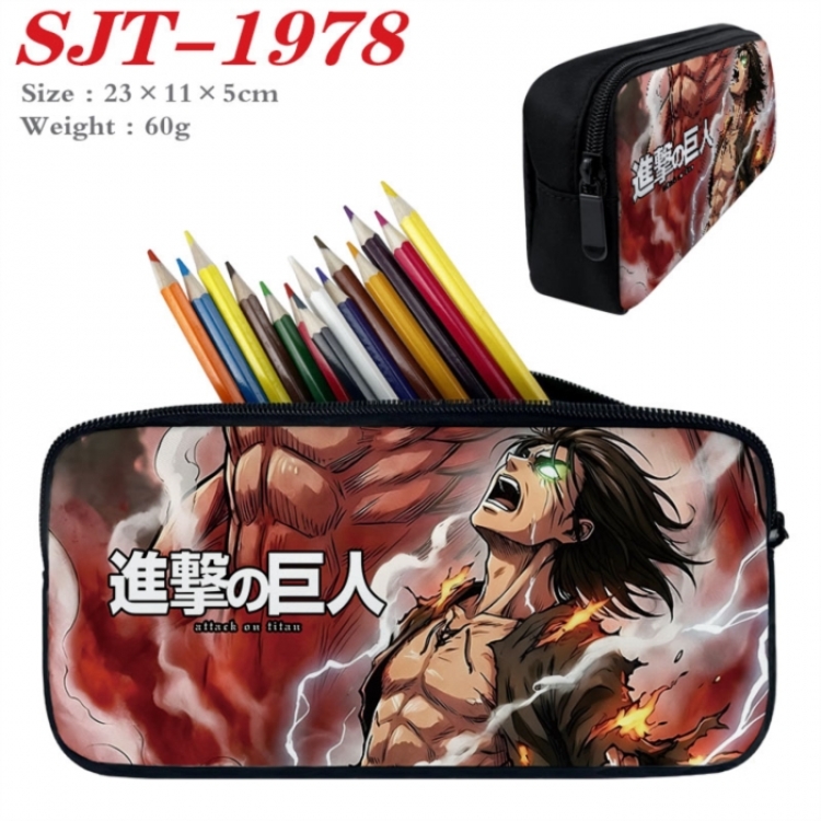 Shingeki no Kyojin Anime nylon student pencil case 23x11x5cm 