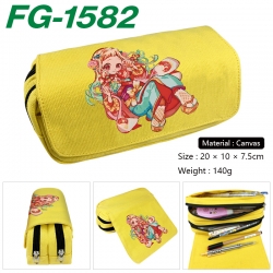 Toilet-bound Hanako-kun Anime Multi-Function Double Zipper Canvas Cosmetic Bag Pen Case 20x10x7.5cm
