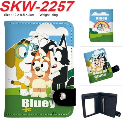 Bluey Anime vertical button folding wallet 12X9.5X2CM 60g