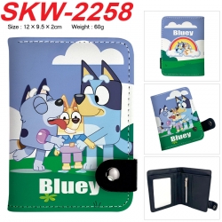 Bluey Anime vertical button folding wallet 12X9.5X2CM 60g