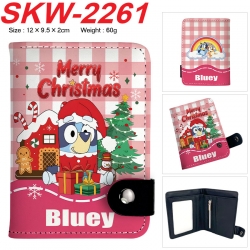 Bluey Anime vertical button folding wallet 12X9.5X2CM 60g