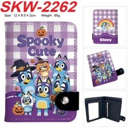 Bluey Anime vertical button folding wallet 12X9.5X2CM 60g