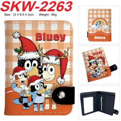 Bluey Anime vertical button folding wallet 12X9.5X2CM 60g
