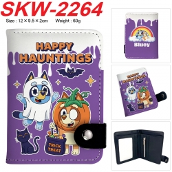 Bluey Anime vertical button folding wallet 12X9.5X2CM 60g