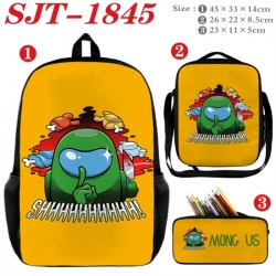 Among Us Anime nylon canvas backpack pencil case crossbody bag three piece set 45x33x14cm