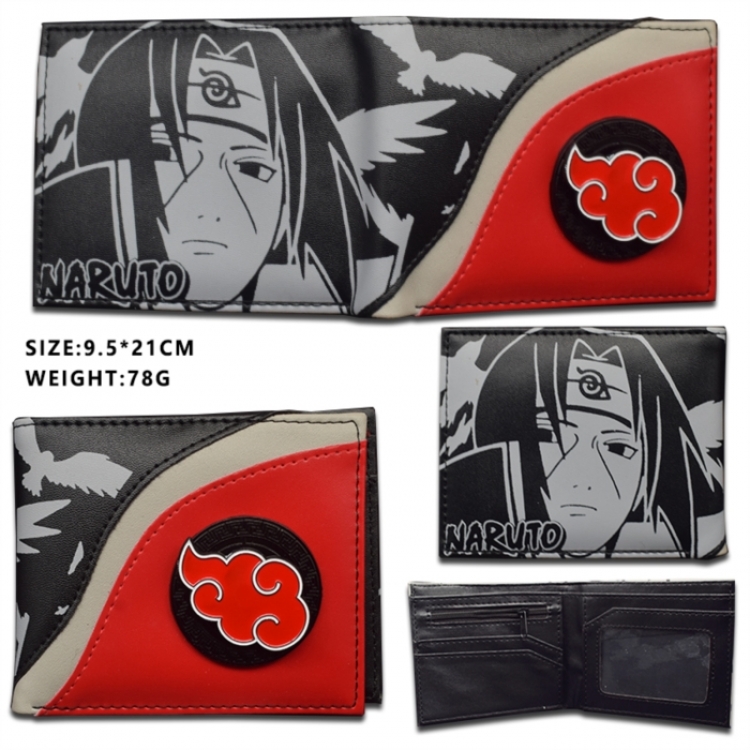 Naruto Rotating Hardware PU Short Foldover Wallet 9.5X21CM 78G