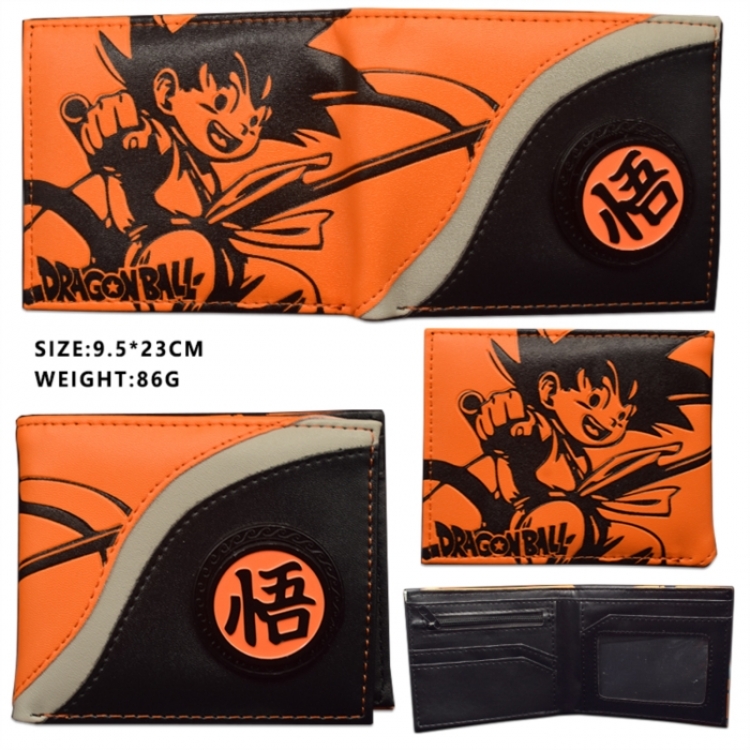DRAGON BALL Rotating Hardware PU Short Foldover Wallet 9.5X21CM 78G