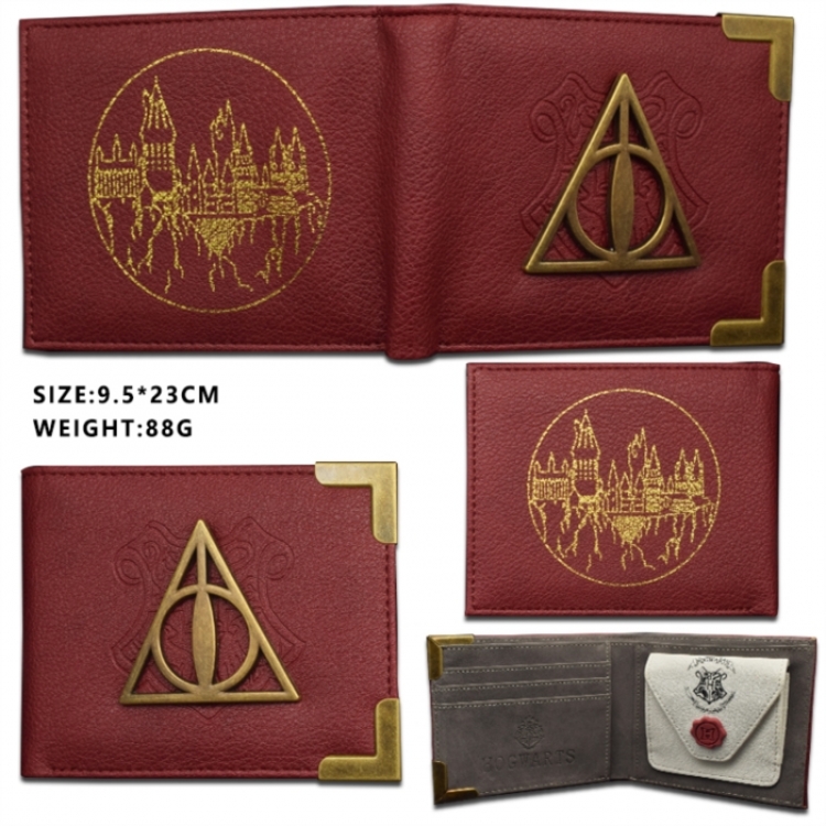 Harry Potter Hardware PU wallet short two-fold wallet 9.5X23CM 88G