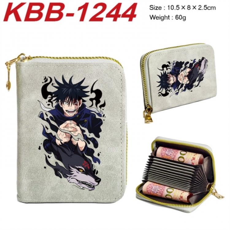 Jujutsu Kaisen Anime-themed bank card zipper cardholder with dimensions 10.5x8x2.5cm