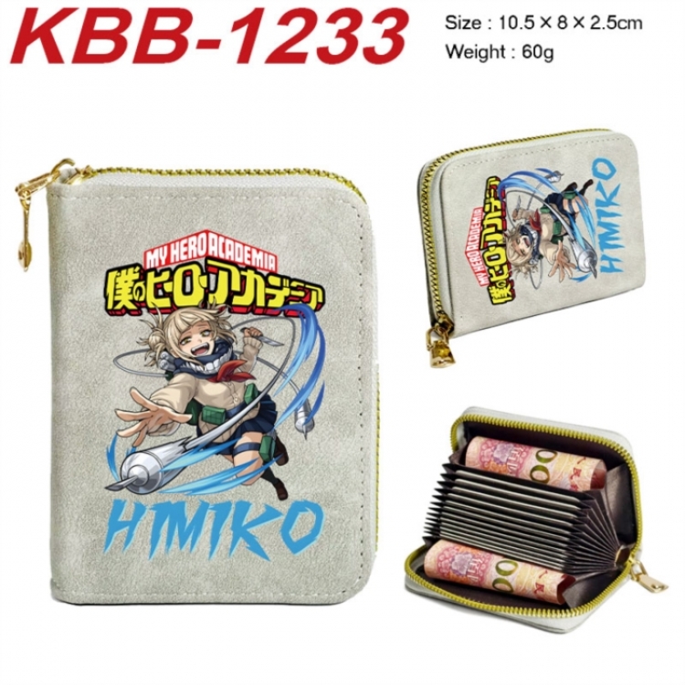 My Hero Academia Anime-themed bank card zipper cardholder with dimensions 10.5x8x2.5cm