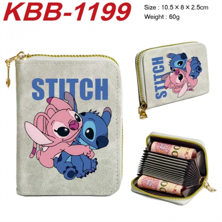 Lilo & Stitch  Anime-themed bank card zipper cardholder with dimensions 10.5x8x2.5cm