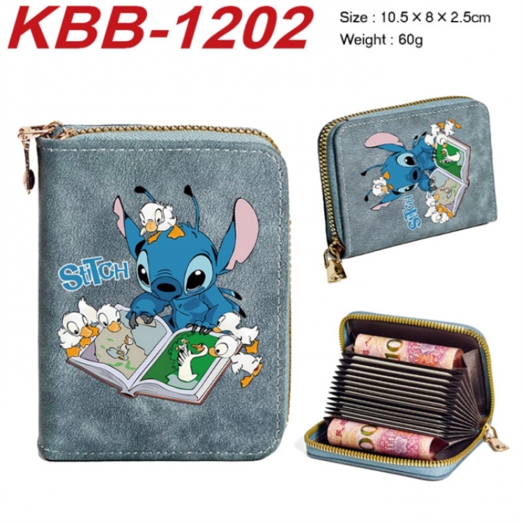 Lilo & Stitch  Anime-themed bank card zipper cardholder with dimensions 10.5x8x2.5cm