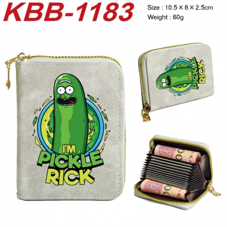 Rick and Morty Anime-themed bank card zipper cardholder with dimensions 10.5x8x2.5cm