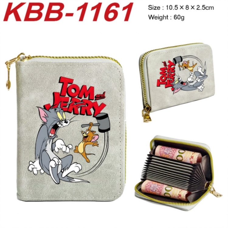 Tom and Jerry Anime-themed bank card zipper cardholder with dimensions 10.5x8x2.5cm