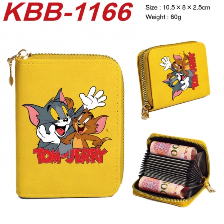 Tom and Jerry Anime-themed bank card zipper cardholder with dimensions 10.5x8x2.5cm