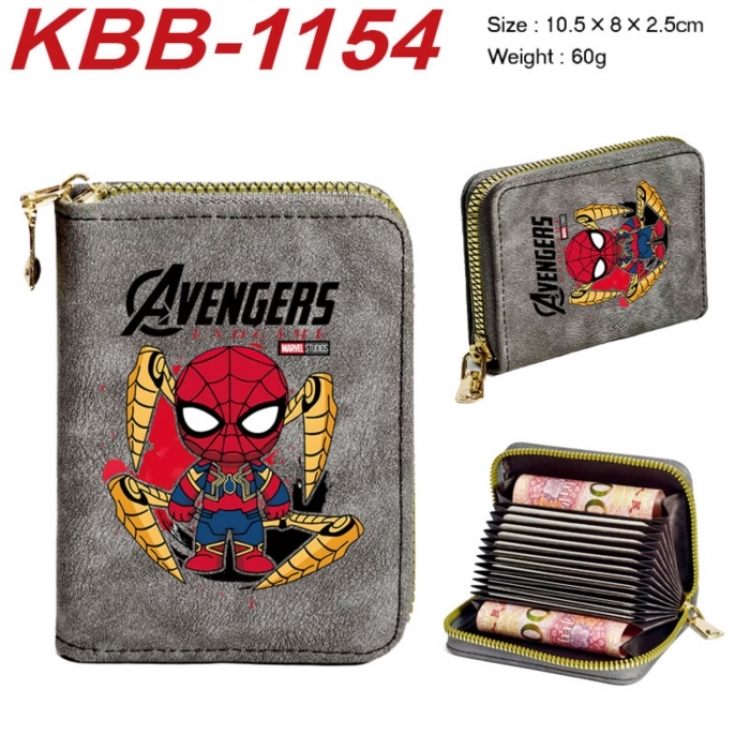 Marvel Anime-themed bank card zipper cardholder with dimensions 10.5x8x2.5cm