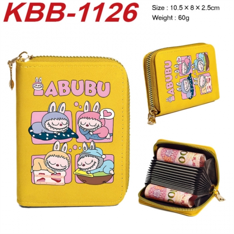 Labubu Anime-themed bank card zipper cardholder with dimensions 10.5x8x2.5cm