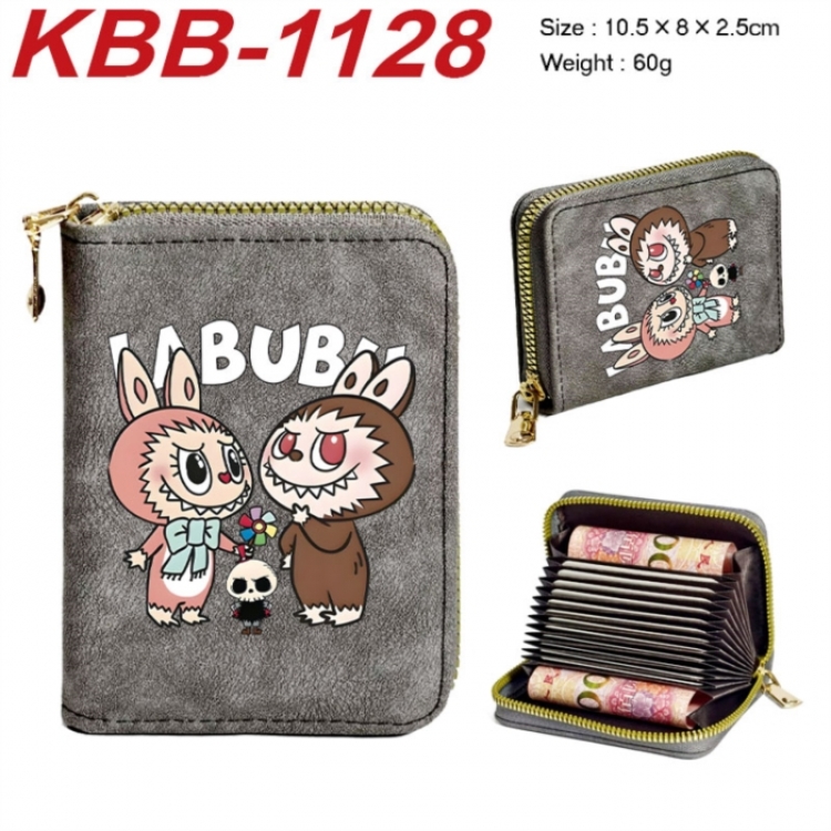 Labubu Anime-themed bank card zipper cardholder with dimensions 10.5x8x2.5cm