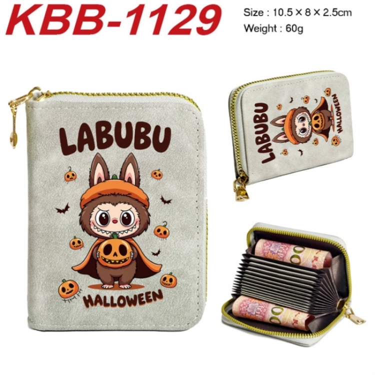 Labubu Anime-themed bank card zipper cardholder with dimensions 10.5x8x2.5cm