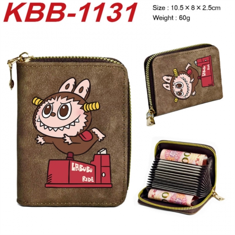Labubu Anime-themed bank card zipper cardholder with dimensions 10.5x8x2.5cm