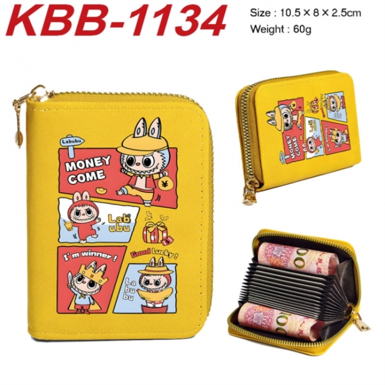 Labubu Anime-themed bank card zipper cardholder with dimensions 10.5x8x2.5cm