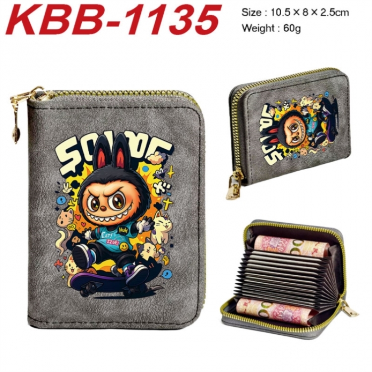 Labubu Anime-themed bank card zipper cardholder with dimensions 10.5x8x2.5cm
