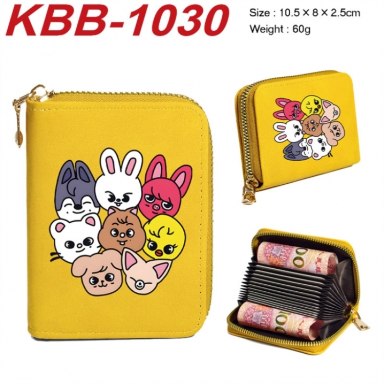 StrayKids Anime-themed bank card zipper cardholder with dimensions 10.5x8x2.5cm