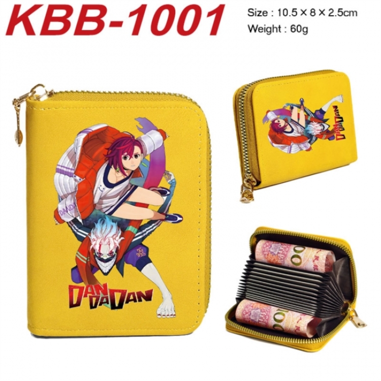 DANDADAN Anime-themed bank card zipper cardholder with dimensions 10.5x8x2.5cm