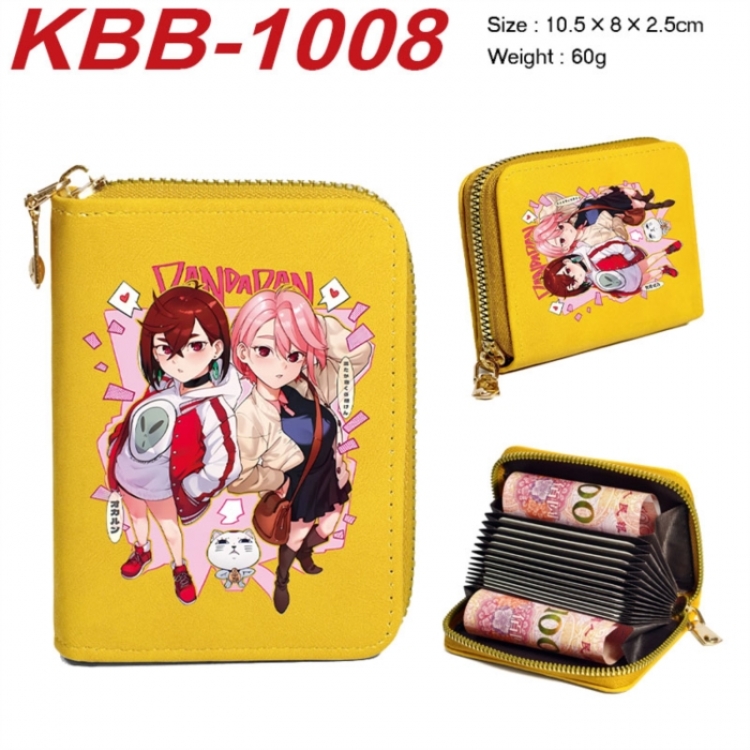 DANDADAN Anime-themed bank card zipper cardholder with dimensions 10.5x8x2.5cm