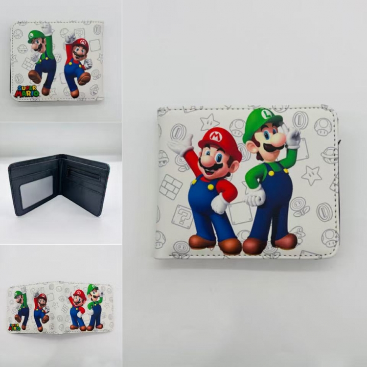 Super Mario Full color Two fold short card case wallet 11X9.5CM  