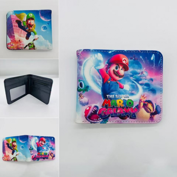 Super Mario Full color Two fold short card case wallet 11X9.5CM  